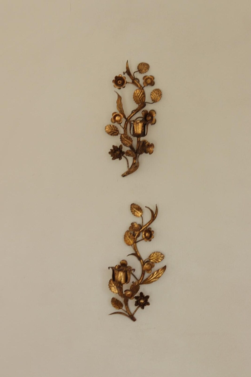 Pair of Mid-Century Italian Gilded Metal Sconces