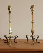 Pair Of  Victorian Antique Brass Pullman Railway Carriage Table Lamps