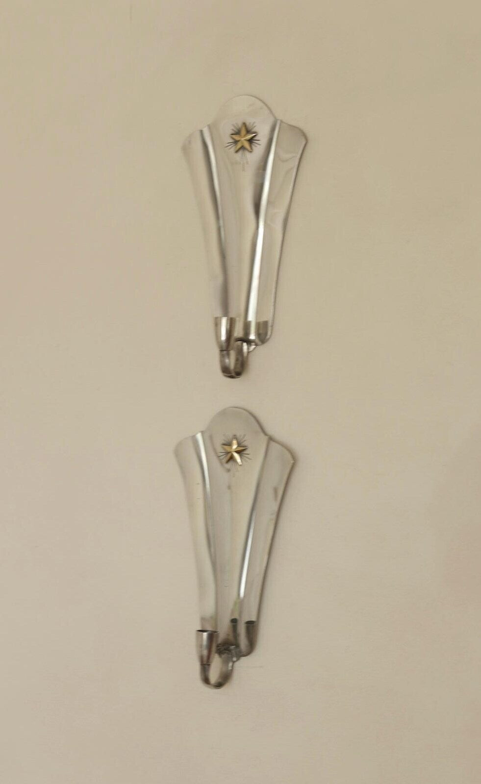 Pair Of Mid Century Swedish Pewter Sconces