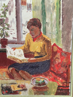 “Woman Reading Book” by Einar Emland (1916–1994)