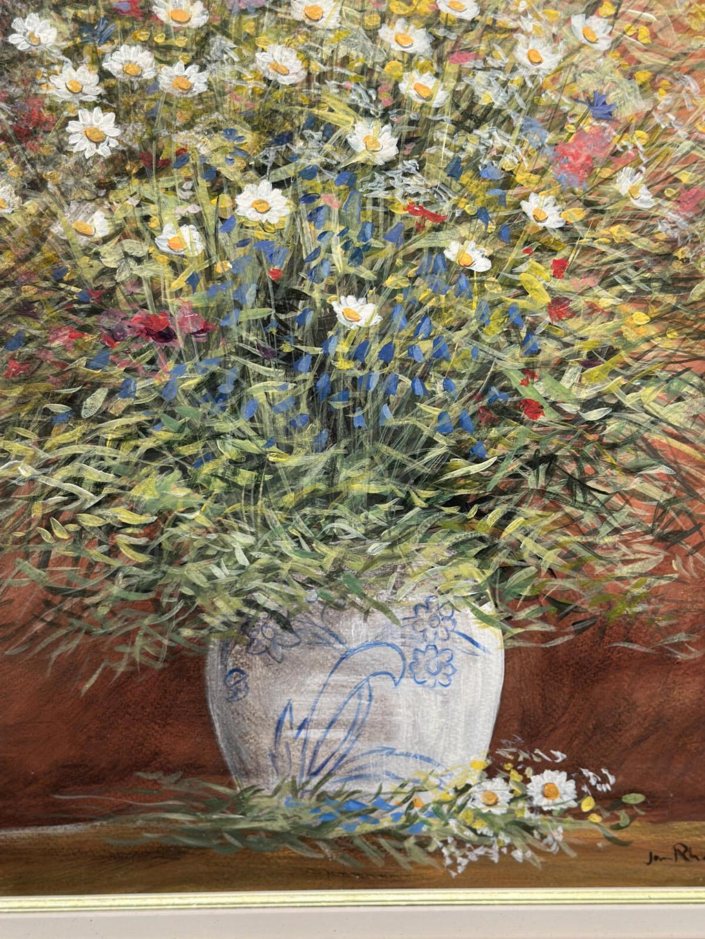 “Summer Flowers in a Pot” by Jan Rhodin (1938–2022)