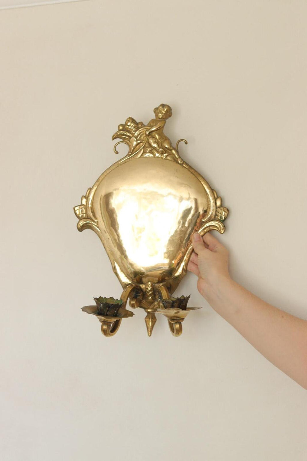 Pair Of Mid Century Swedish Brass Sconces