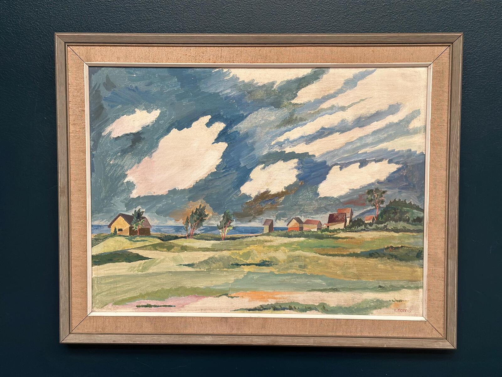 “Fiskeläge vid Skär, Fårö” by Berndt Erkéus (1908–1978)