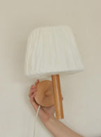 1970/80's Pair of Vintage Pine Wood Wall Lamps by Solbackens Svarveri Hyssna