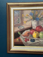 “Still Life with Vase and Fruits” by Christian Rhode