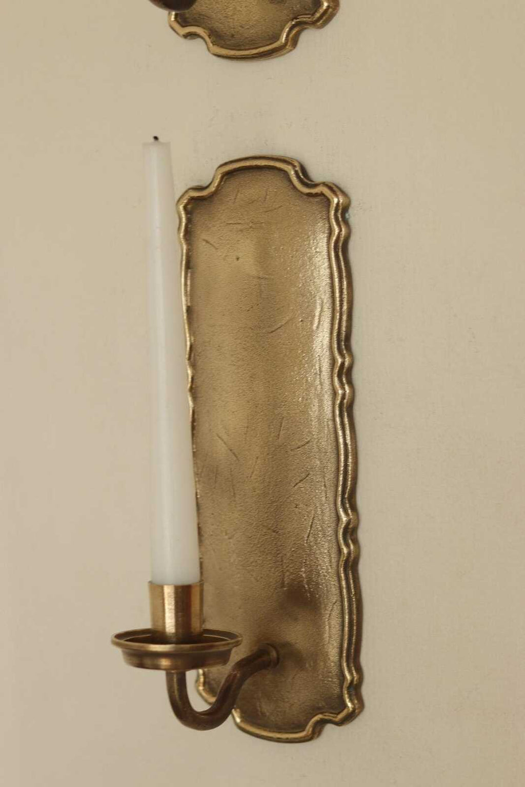Pair Of Mid Century Style Swedish Brass Sconces by Scandia