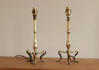 Pair Of  Victorian Antique Brass Pullman Railway Carriage Table Lamps