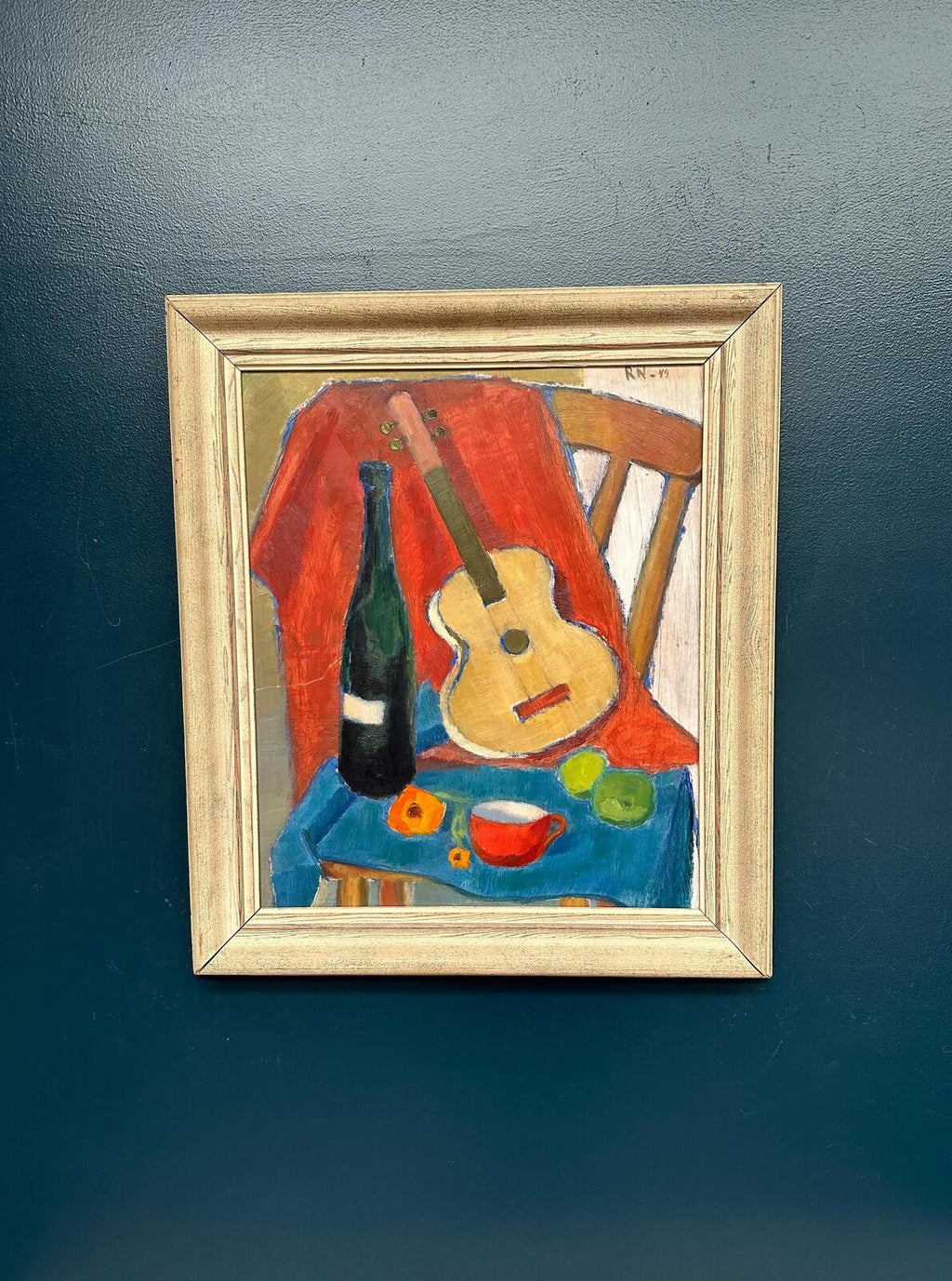“Still Life with Guitar and Wine Bottle”