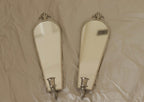 Pair of Mid Century Swedish Pewter Sconces with Mirror