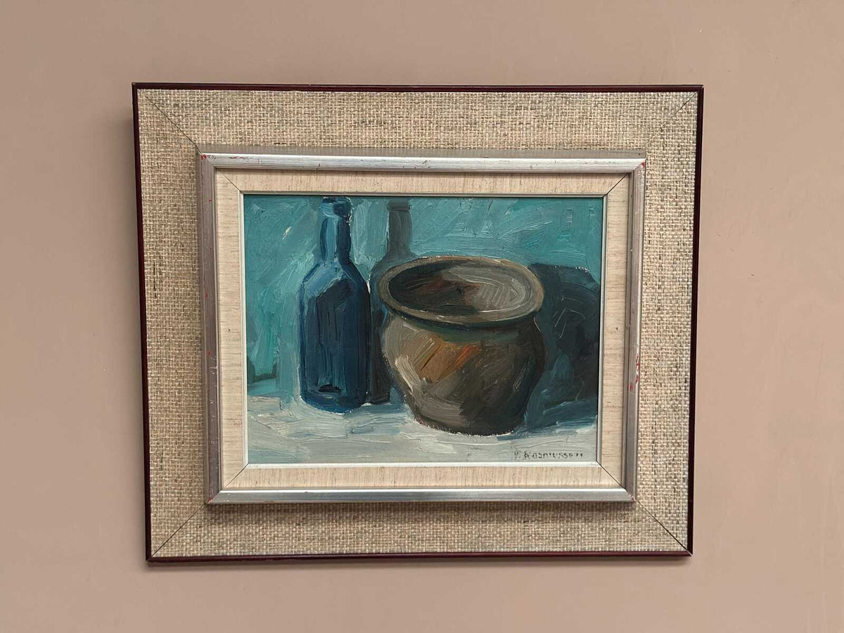 “Pot and Blue Bottle” by Viktor Rasmussen