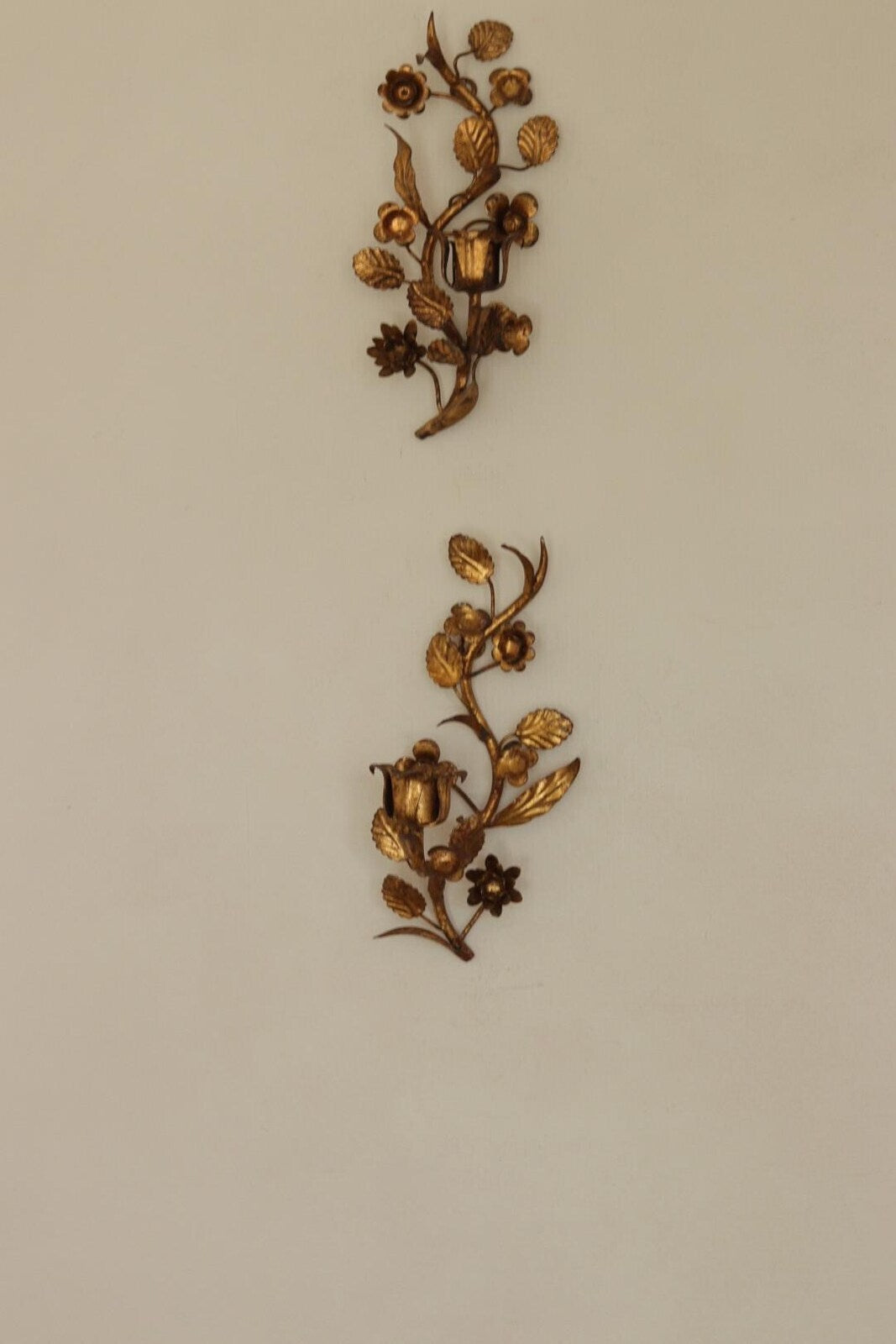 Pair of Mid-Century Italian Gilded Metal Sconces