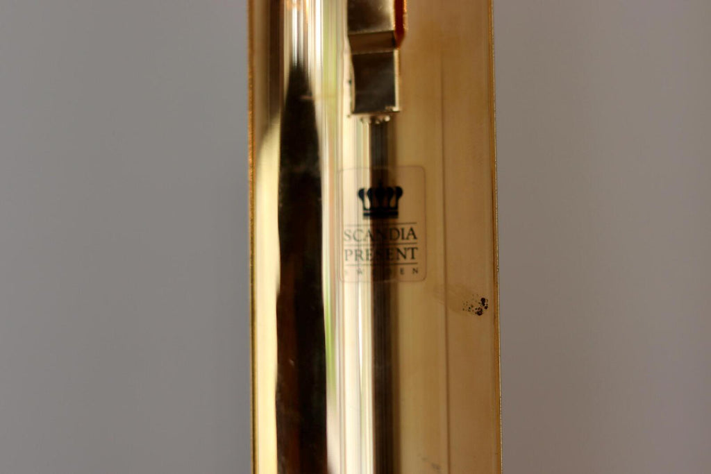 Pair Of Mid Century Swedish Gold Plated Brass Sconces by Scandia