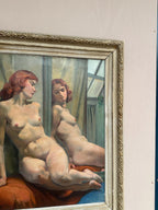 Sittande kvinna vid spegel By Philippe de Rougemont (1891–1965)