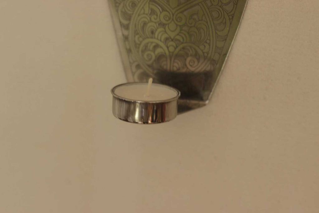 Pair Of Vintage Pewter Sconces