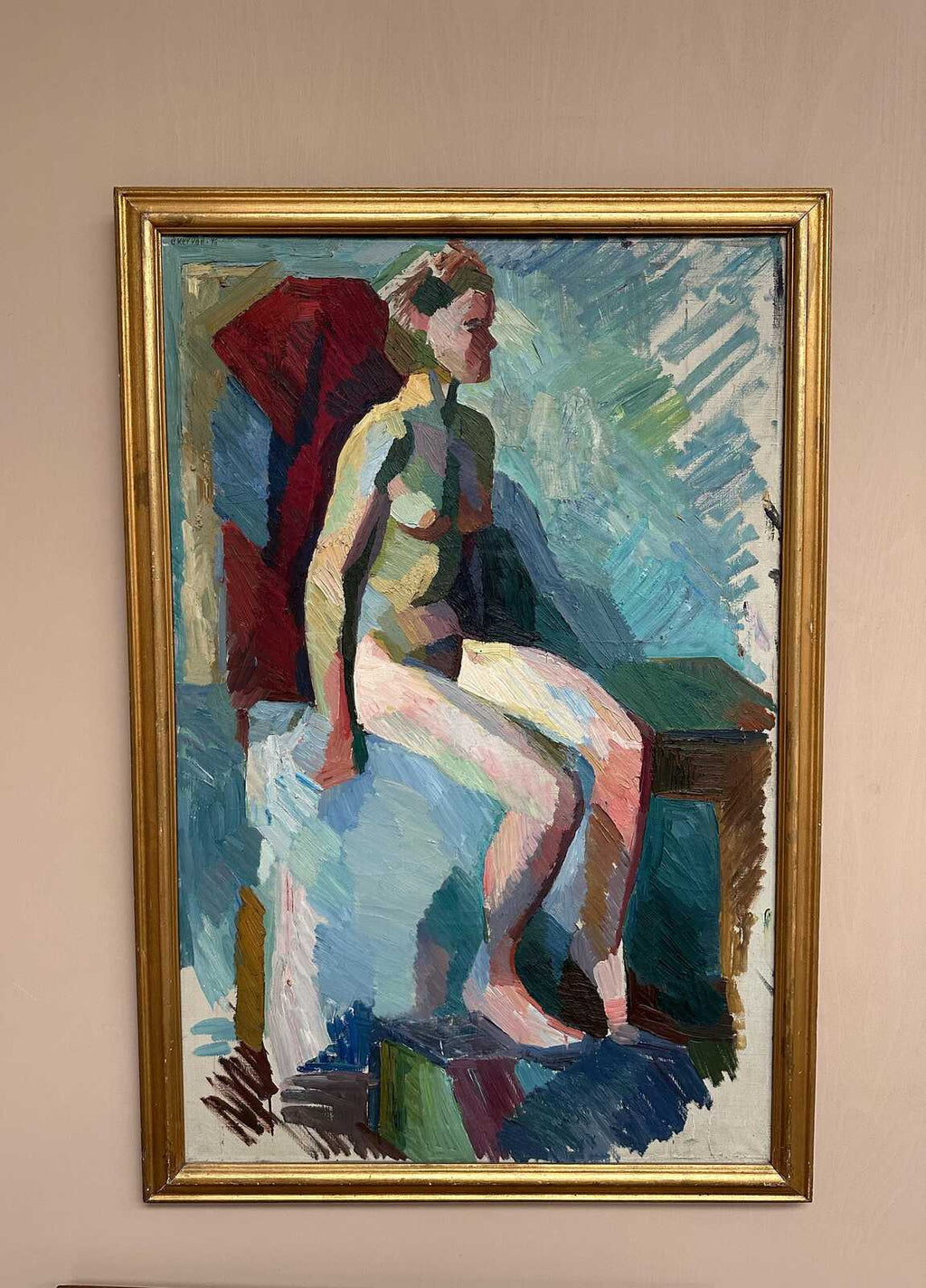 “Seated Woman” by Stig August Waldemar Åkervall (1919–1992)