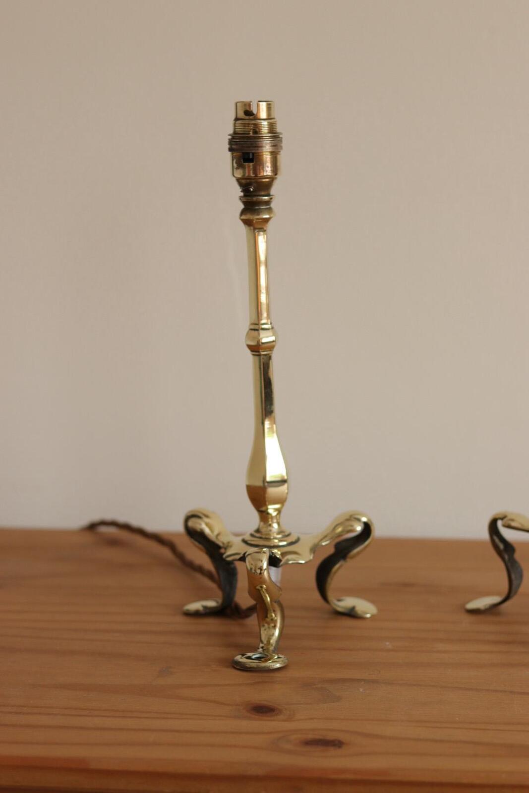 Pair Of  Victorian Antique Brass Pullman Railway Carriage Table Lamps