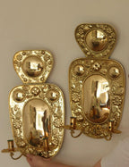 Baroque Style  Mid-Century Brass Swedish Sconces