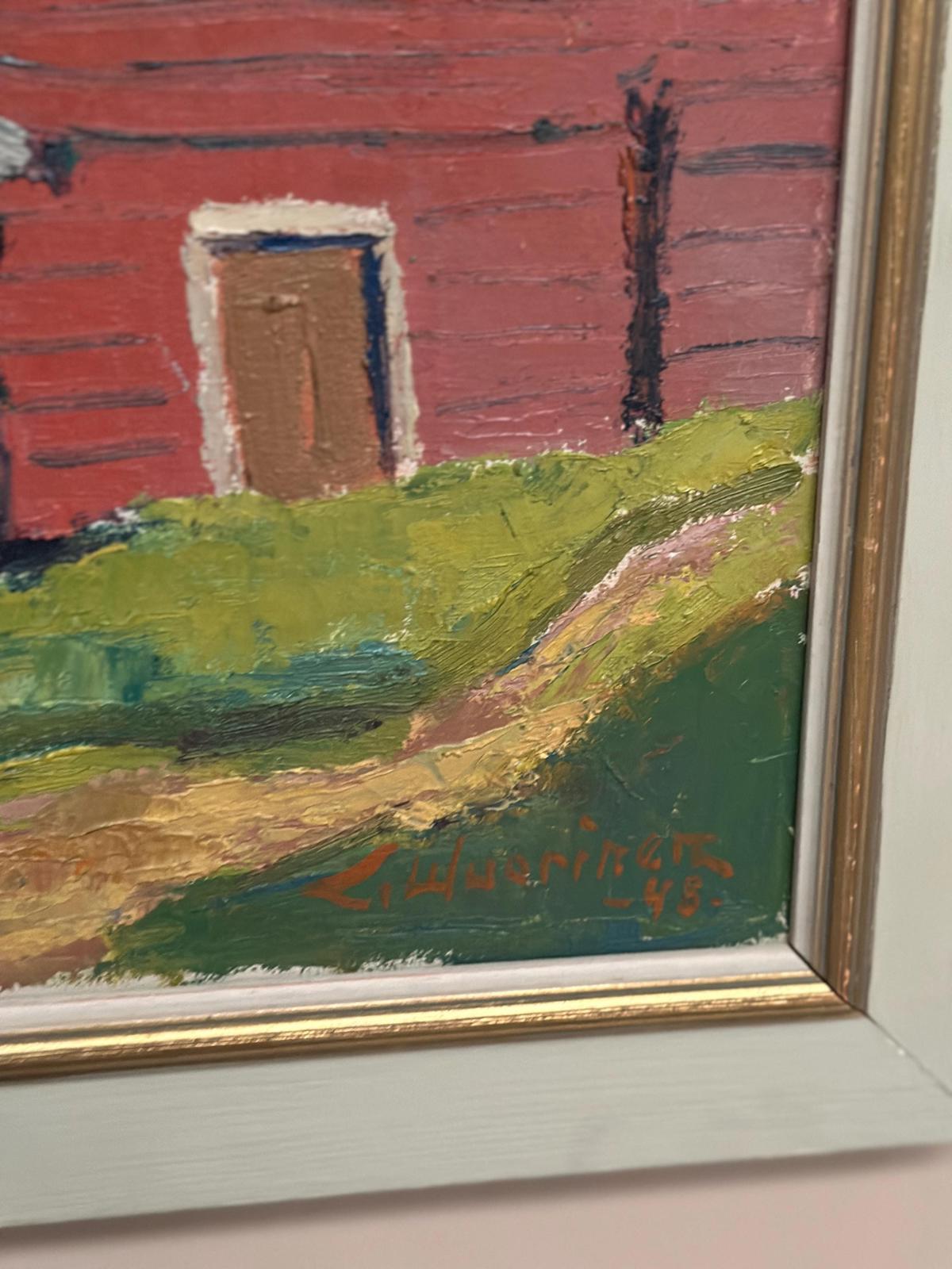 “Red Barns” by L. Wuariner