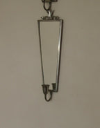 Pair of Mid Century Swedish Pewter Sconces with Mirror