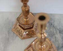 Pair of Swedish Brass Candleholders