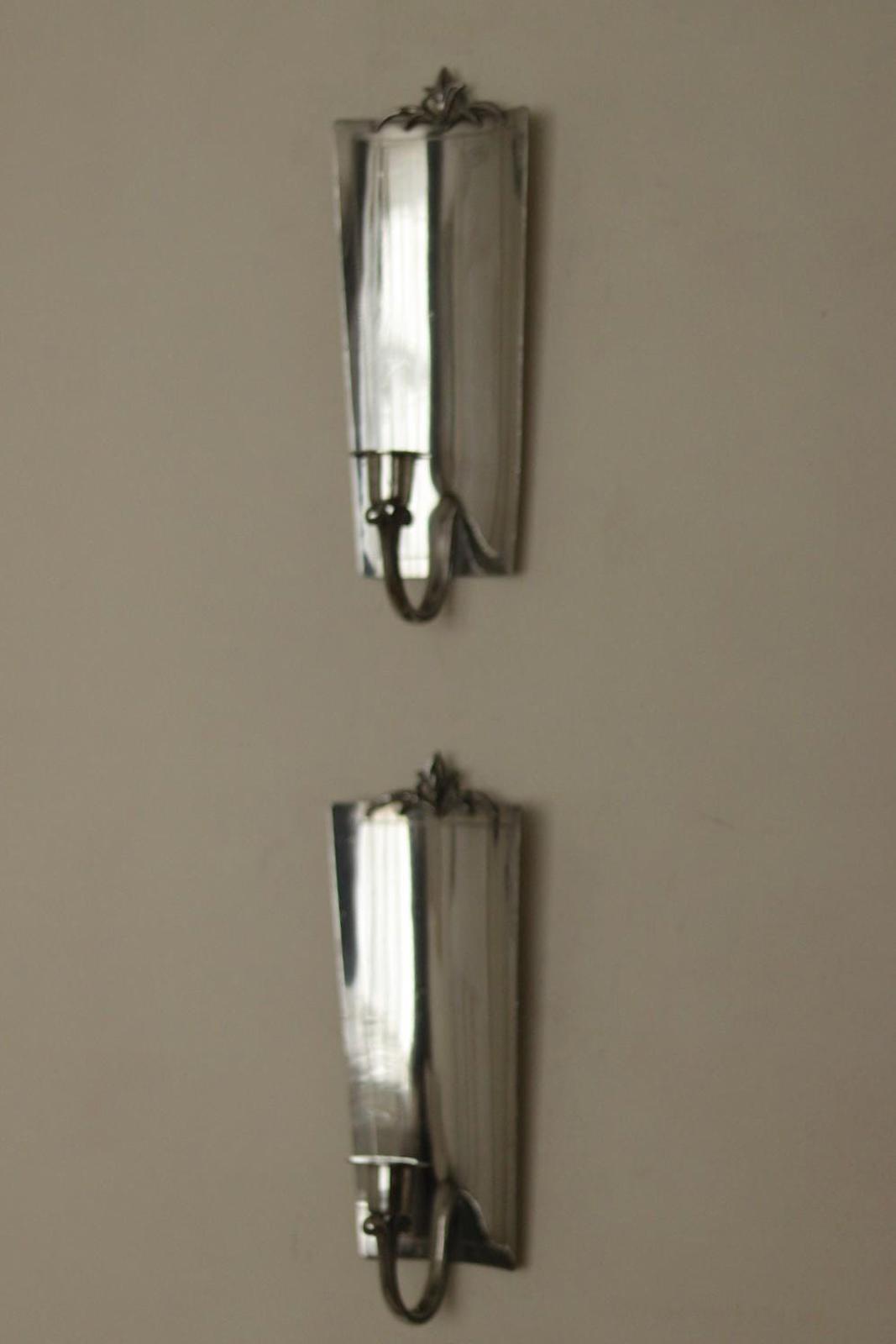 Pair of Mid Century Swedish Pewter Sconces by Svenskt Tenn