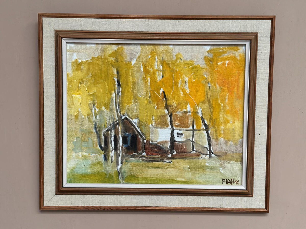 “Houses and Trees in Autumn ” by Pia H. Campbell