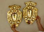 Baroque Style Mid-Century Brass Swedish Sconces