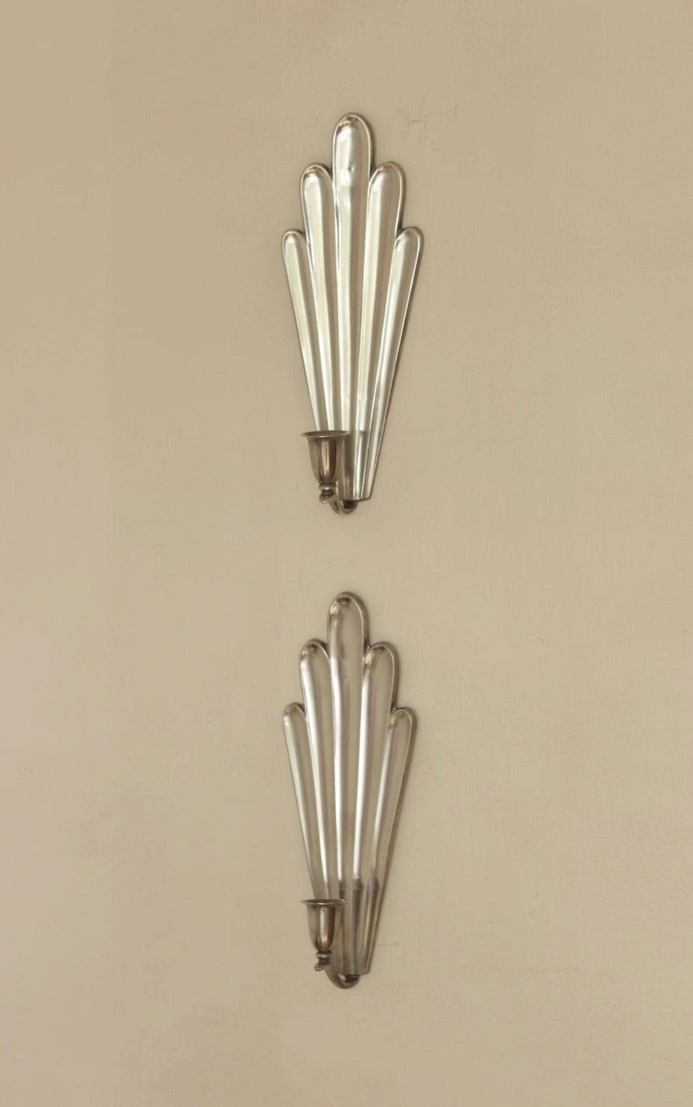 1930's Pair Of Mid Century Swedish Grace Style Pewter Sconces by C.G. Hallberg, Stockholm