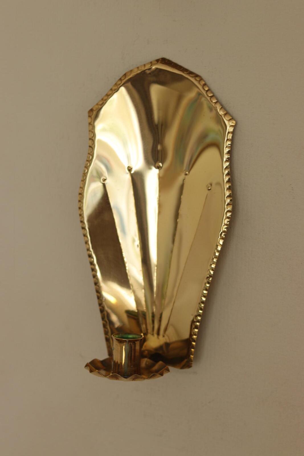 Pair Of Mid Century Swedish Brass Sconces