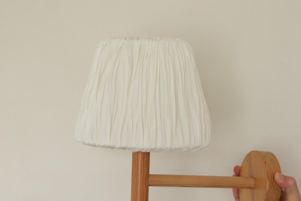 1970/80's Pair of Vintage Pine Wood Wall Lamps by Solbackens Svarveri Hyssna