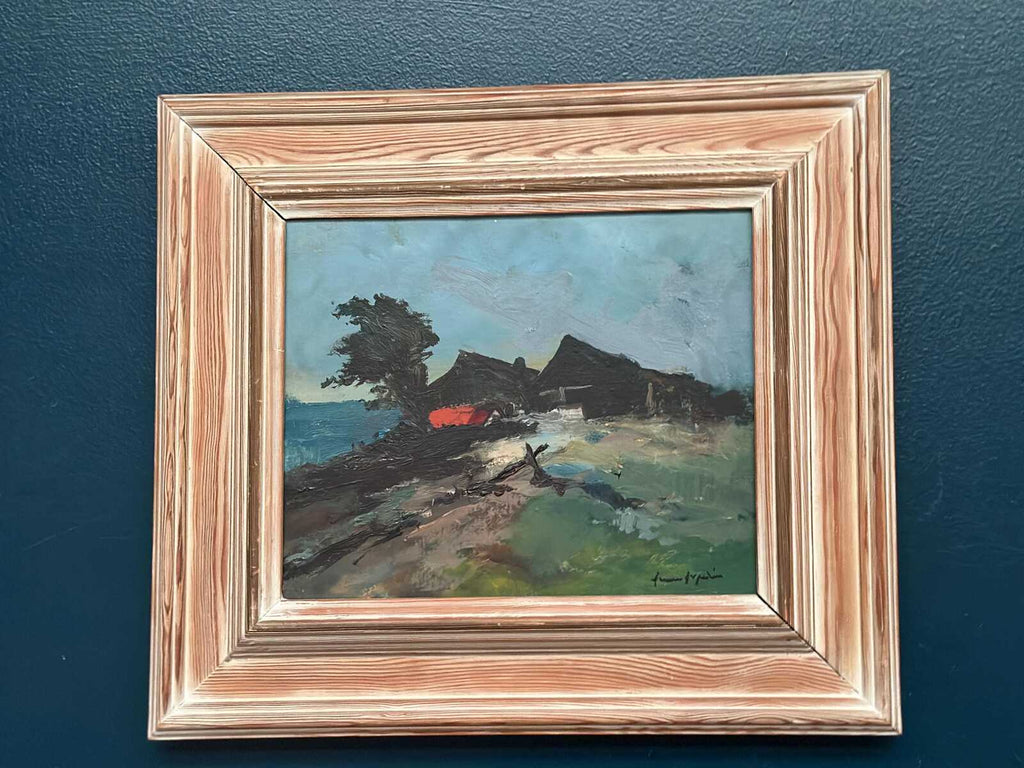 “Coastal Landscape with Cottage” by Arne Aspelin (1911–1990)