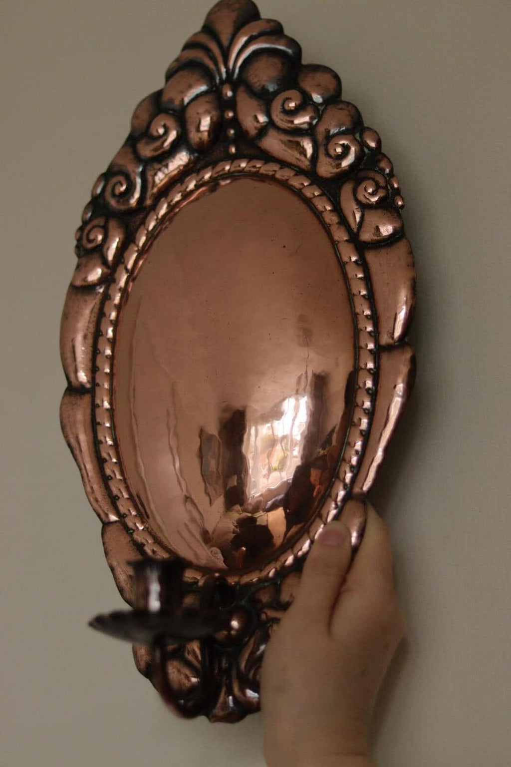 Pair of Vintage Swedish Copper Wall Sconces