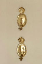 Pair Of Mid Century Swedish Brass Sconces Dated 1944