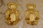 Baroque Style  Mid-Century Brass Swedish Sconces