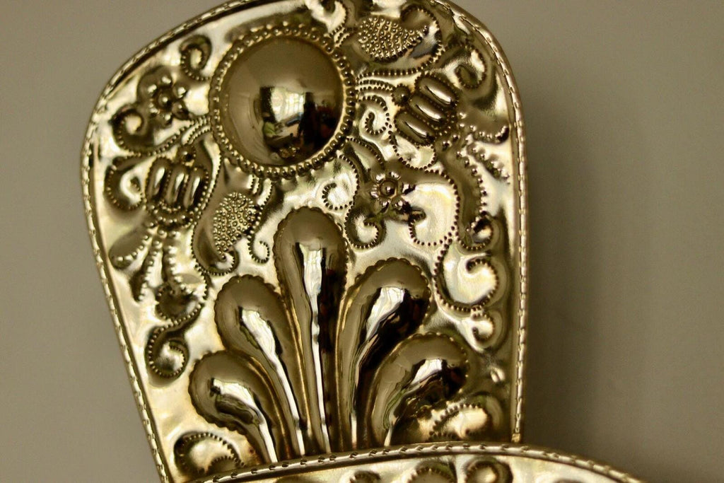 Pair Large baroque Style Mid Century Swedish Brass Sconces