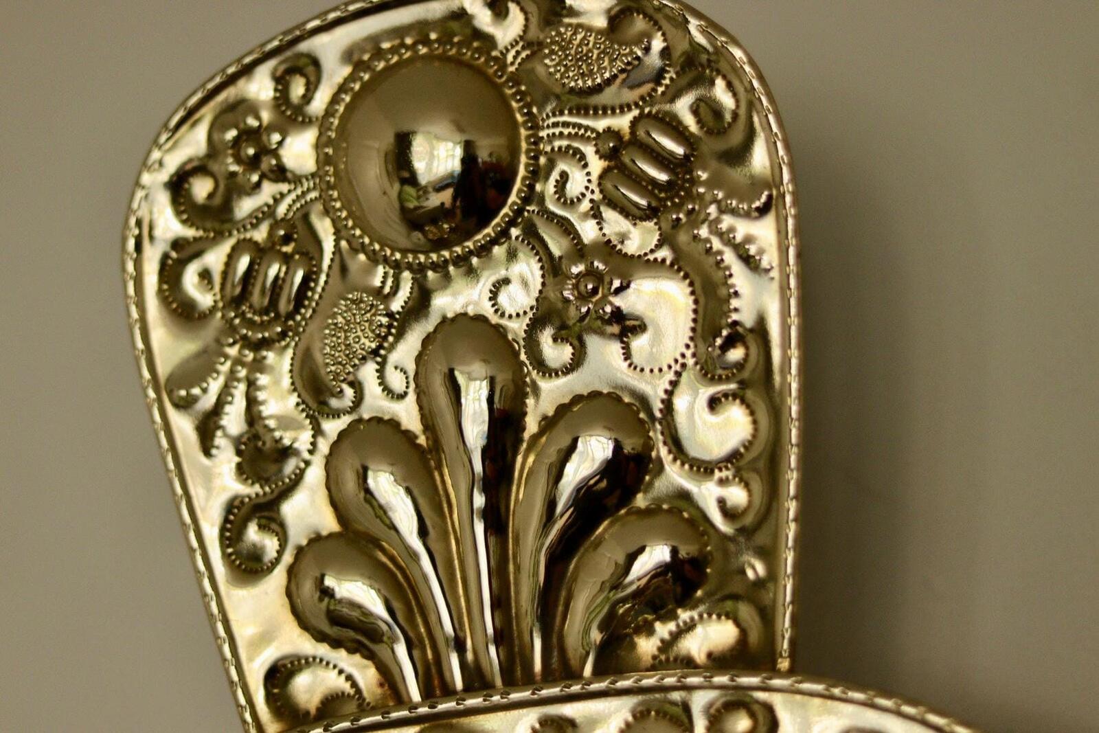 Pair Large baroque Style Mid Century Swedish Brass Sconces