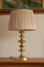 Pair of Swedish Brass Bobbin Table lamp