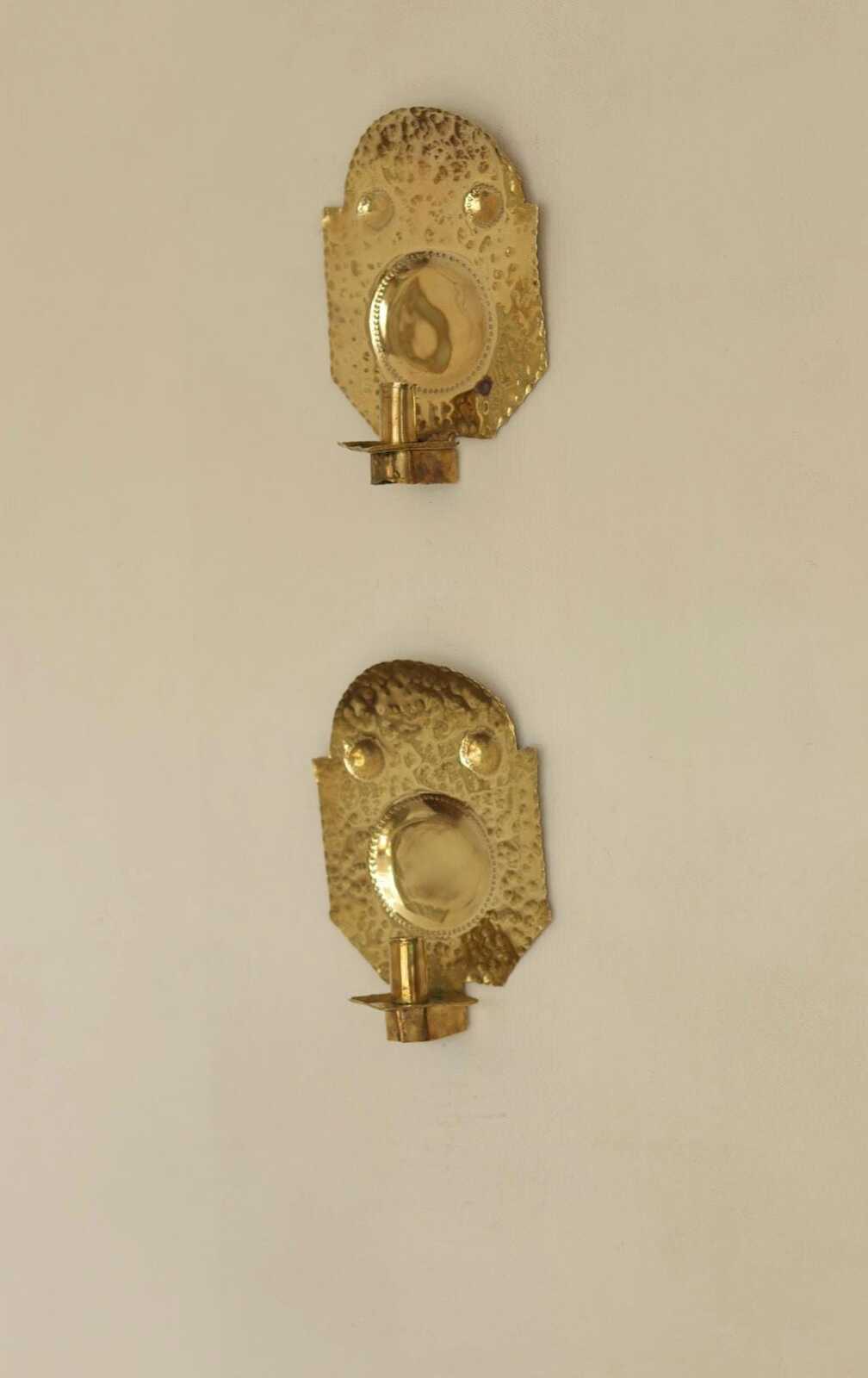 Pair Of Mid Century Swedish Brass Sconces