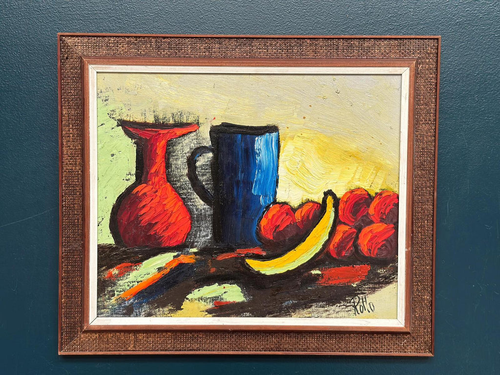 “Still Life with Fruits and Vase” by Rollo