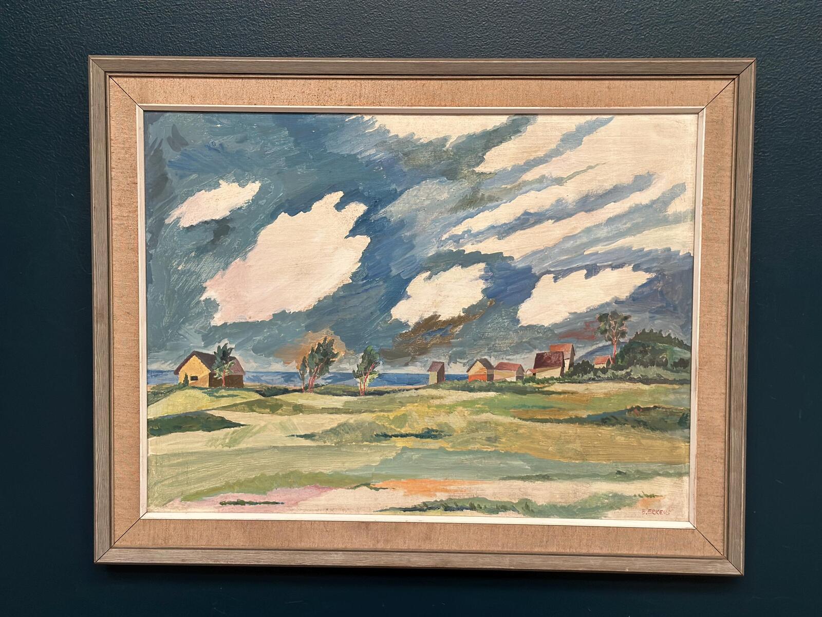 “Fiskeläge vid Skär, Fårö” by Berndt Erkéus (1908–1978)