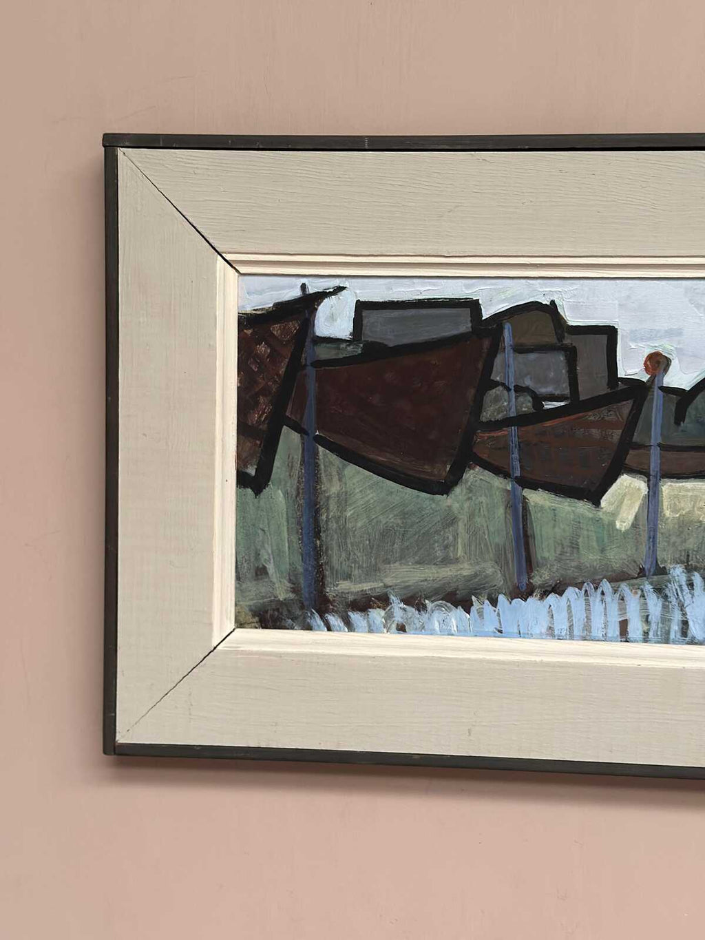 “Coastal Landscape with Beached Boats” by Ivar Ekelund (1908–2002)