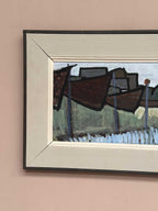 “Coastal Landscape with Beached Boats” by Ivar Ekelund (1908–2002)