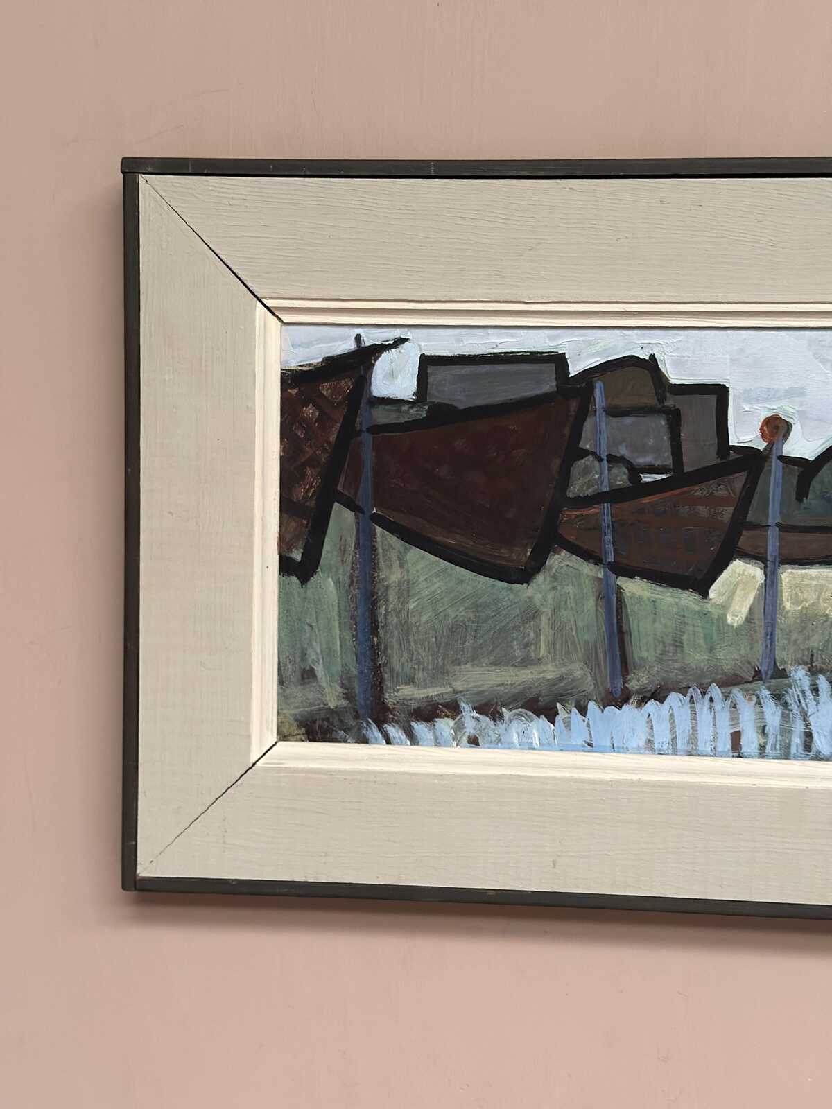 “Coastal Landscape with Beached Boats” by Ivar Ekelund (1908–2002)