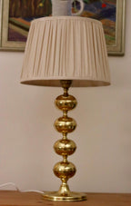 Tall Swedish Brass Bobbin lamp by Borens Borås