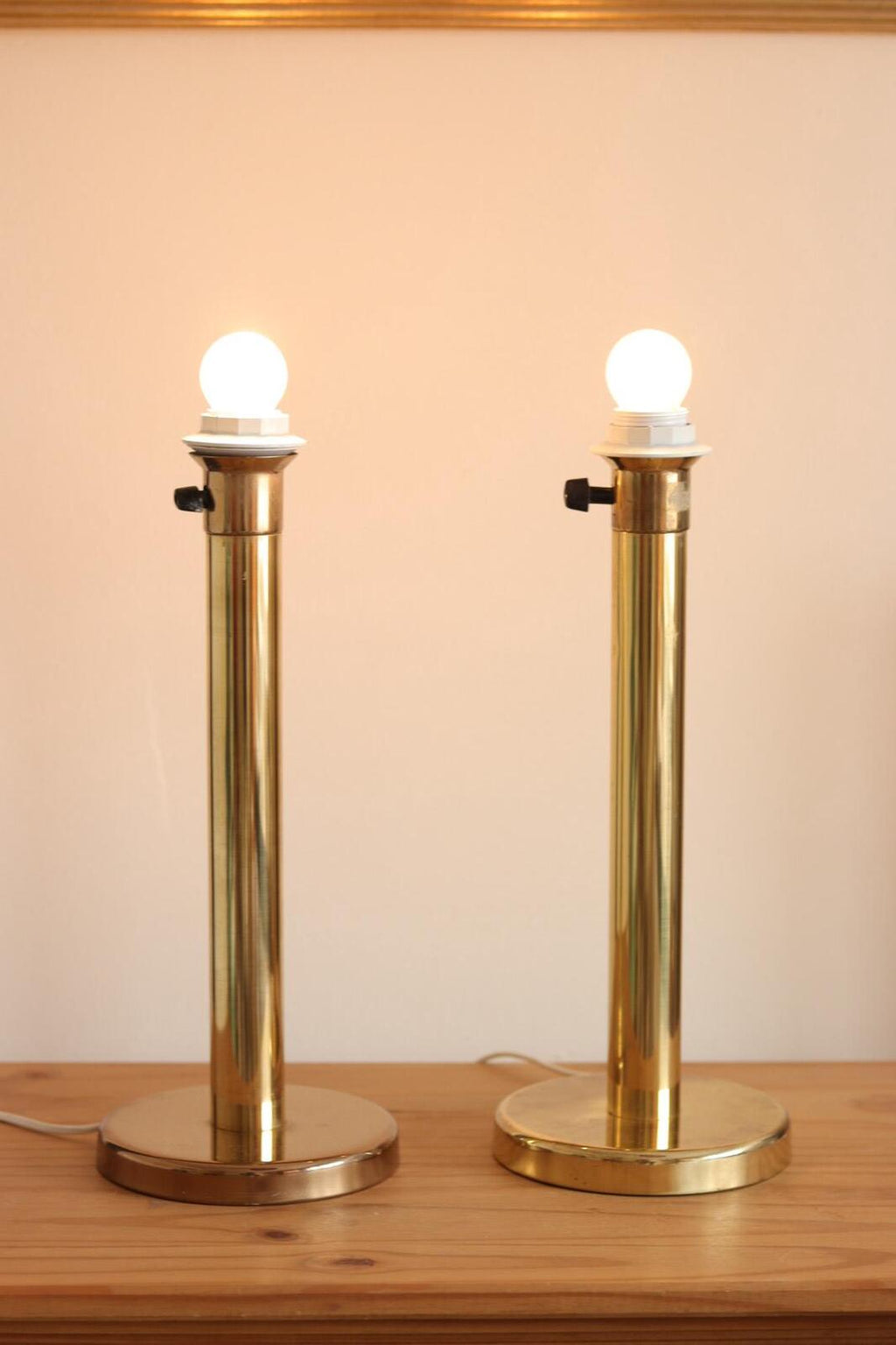Pair of  Vintage Large Brass Table Lamps