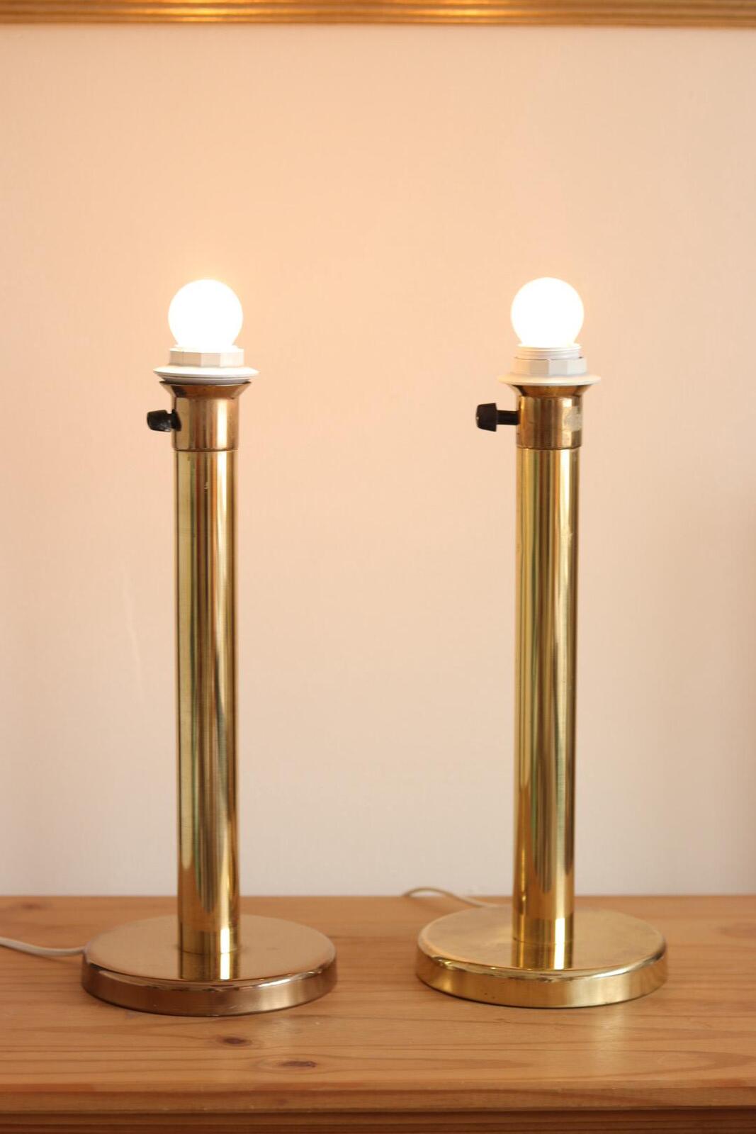 Pair of  Vintage Large Brass Table Lamps