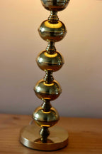 Tall Swedish Brass Bobbin lamp by Borens Borås