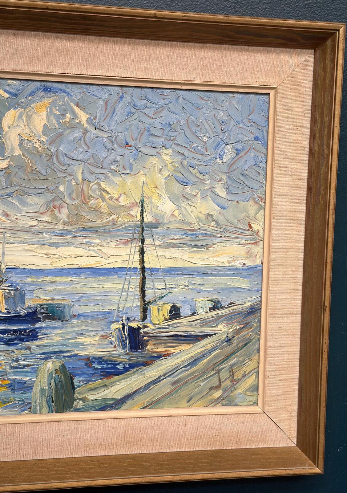Port with Moored Sailboats