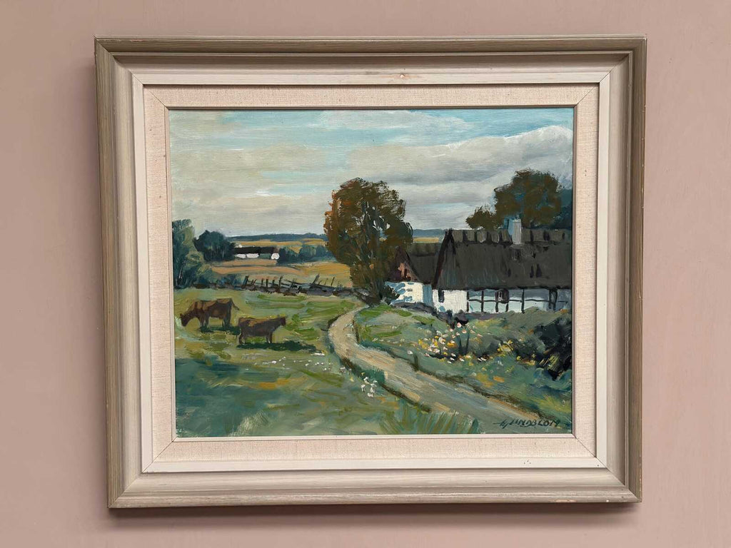 “Farms with Grazing Cows” by Hjalmar Lindblom