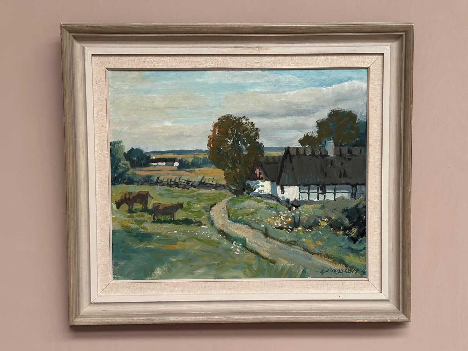 “Farms with Grazing Cows” by Hjalmar Lindblom